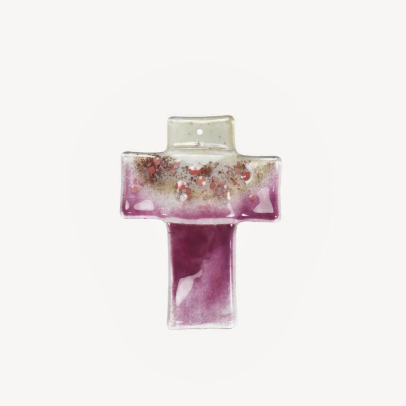 Kreuz aus Glas, violett