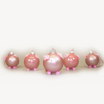 Christbaumkugel Glücksschwein glänzend