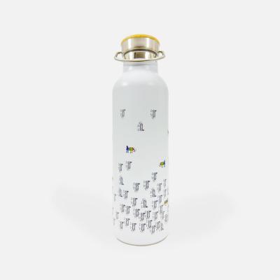 Edelstahl Thermoflasche "Franzi trifft auf ihre:n Franzi", weiß