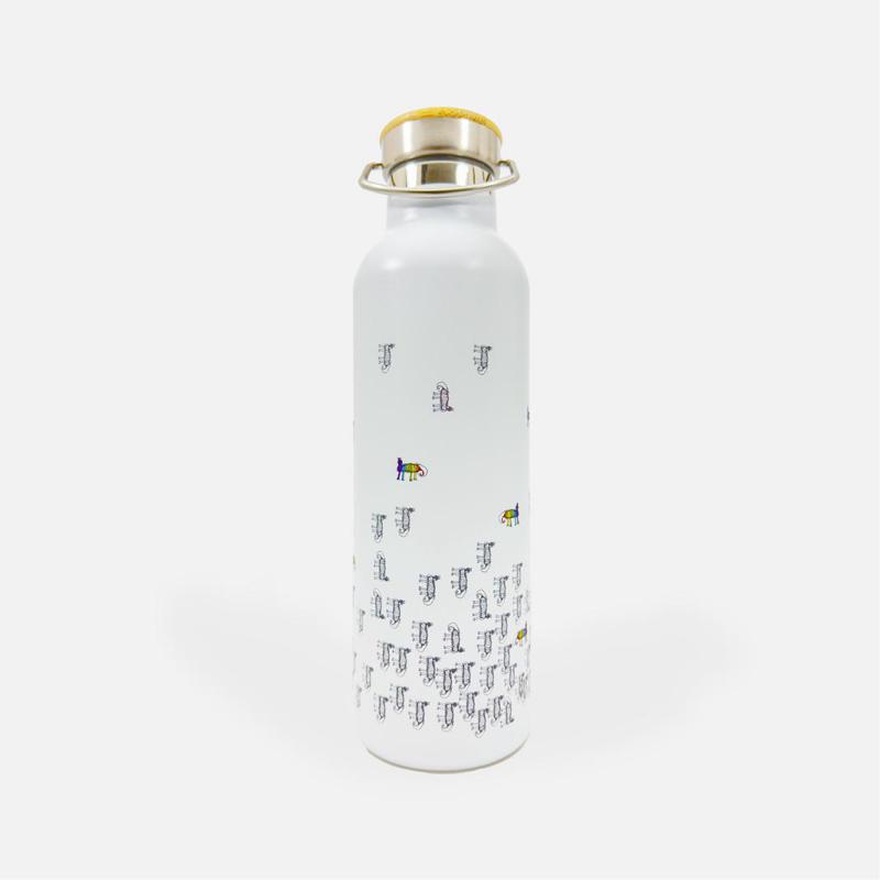 Edelstahl Thermoflasche "Franzi trifft auf ihre:n Franzi", weiß