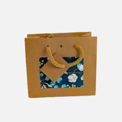 Geschenktasche "Blumen blau", klein