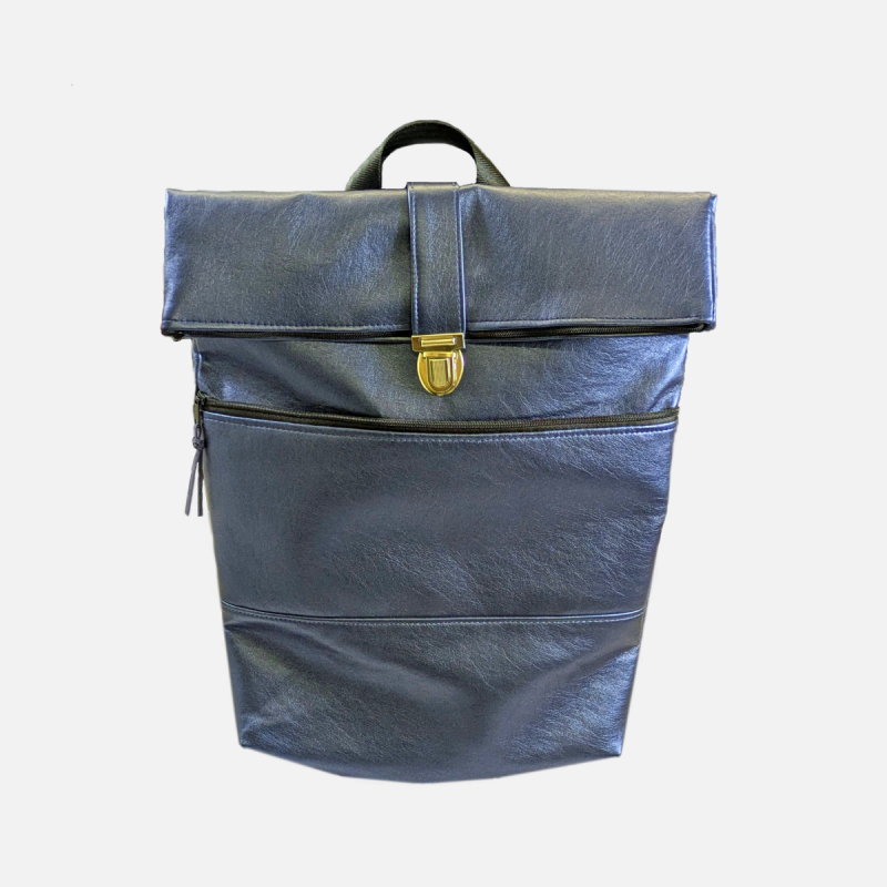 Rucksack in Metallic Blau