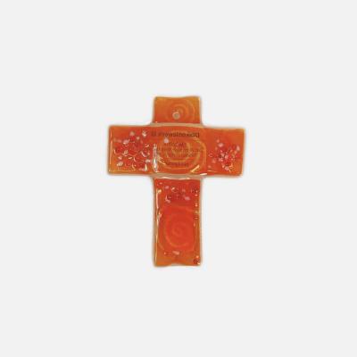 Kreuz aus Glas, orange