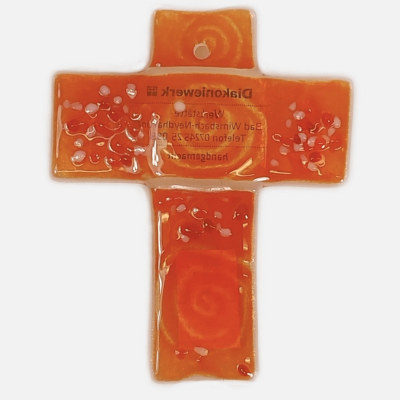 Kreuz aus Glas, orange