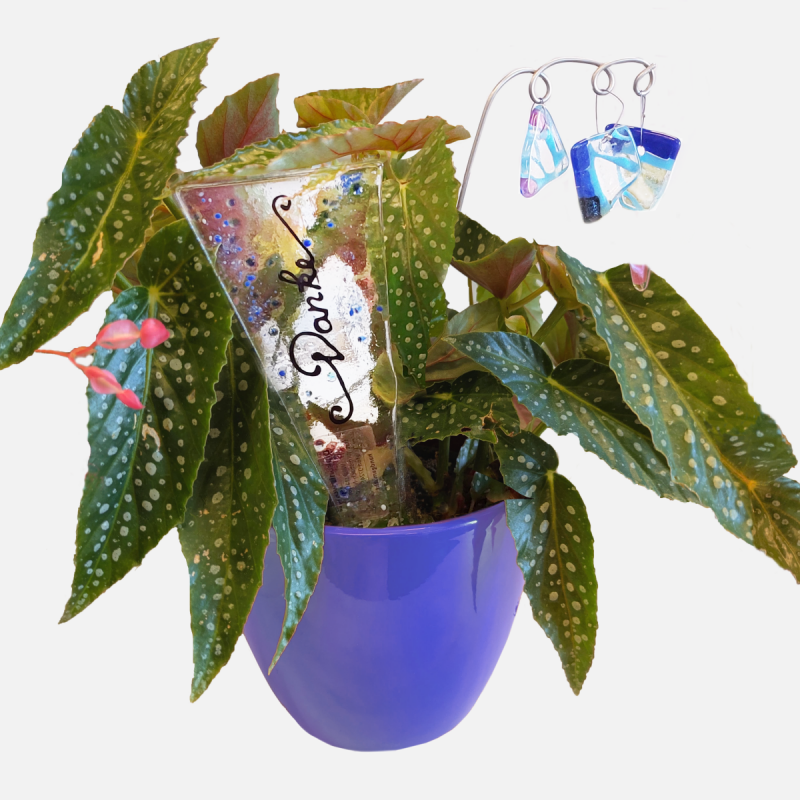 Blumendekostab blau